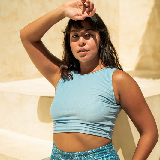 Cropped Tank Top - Baby Blue