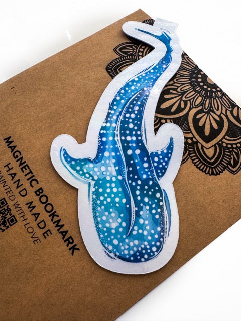 Whale Shark Magnetic Book Mark – Watercolour Ocean Animal Art – view 8
