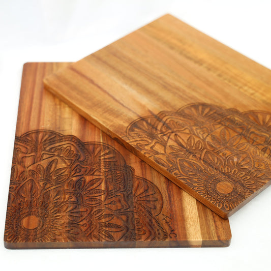 Square Mandala Cheese Boards