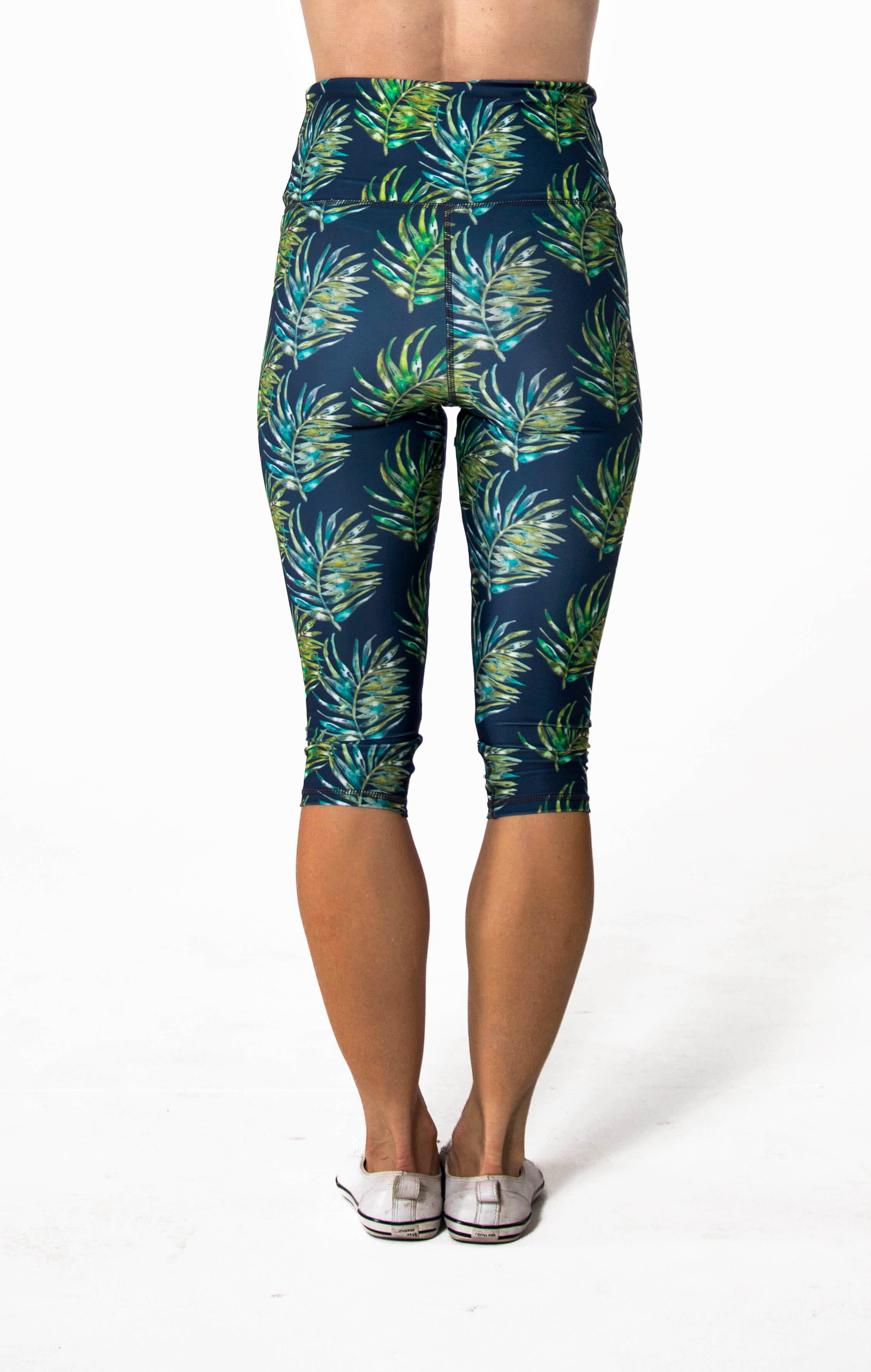 Green Zebra Print Capri outlets Leggings High Waist Leggings Designer Capri Leggings Geometric Capri Leggings