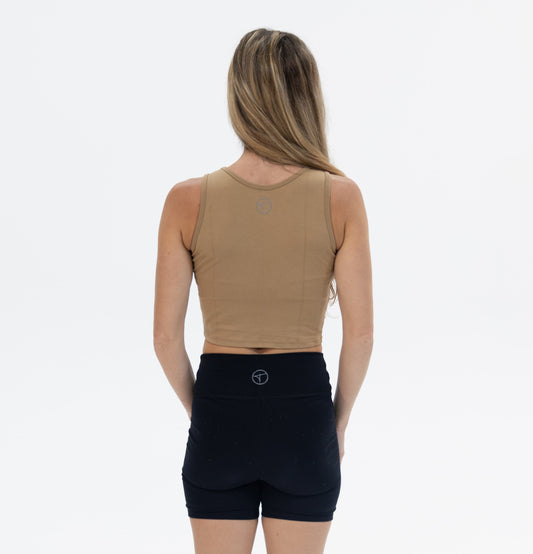 Cropped Tank Top - Toffee Brown