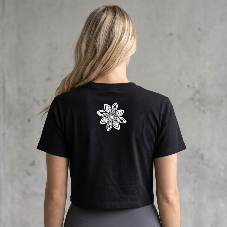 Organic Cotton Stretch Cropped T-shirt – Black | Natural Fabric