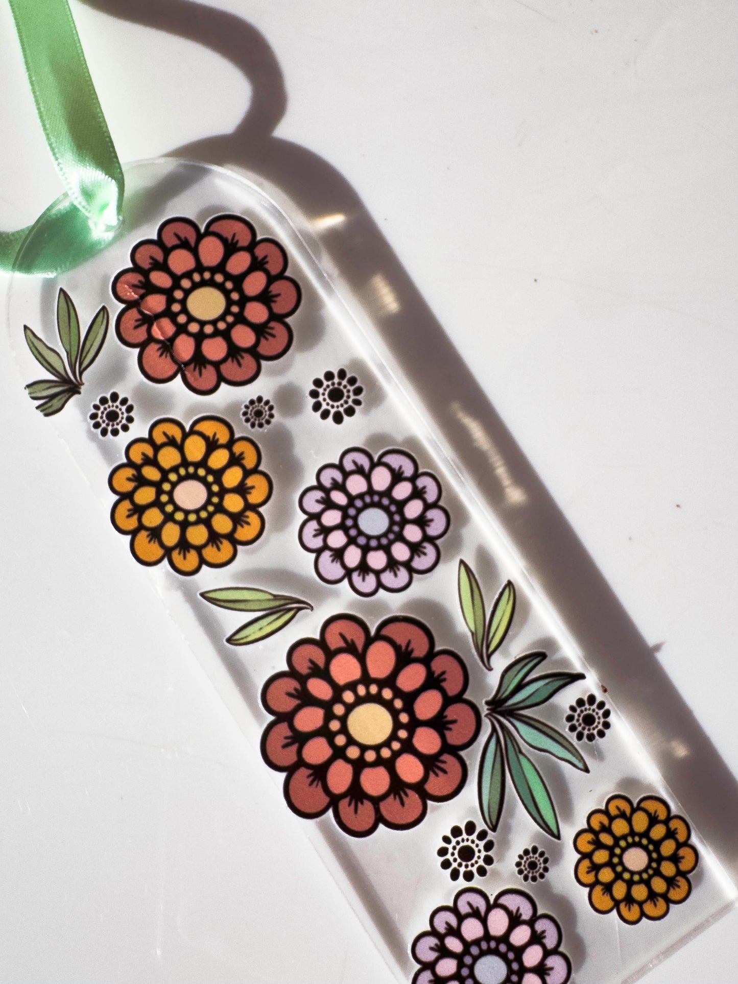 Flower Acrylic Book Mark – Nature Illustration Art