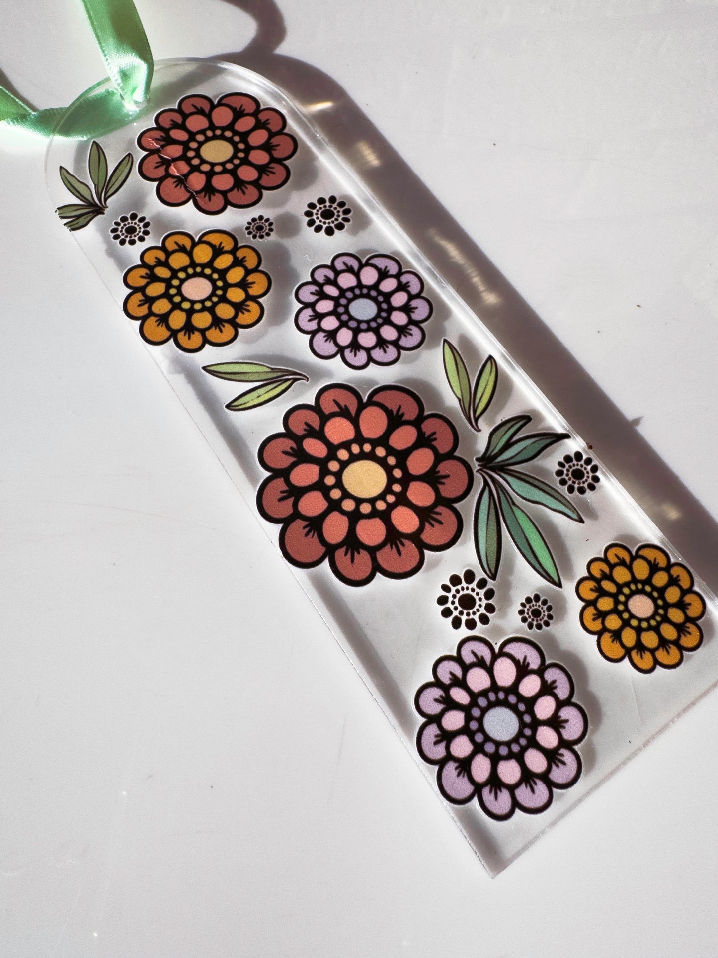 Flower Acrylic Book Mark – Nature Illustration Art