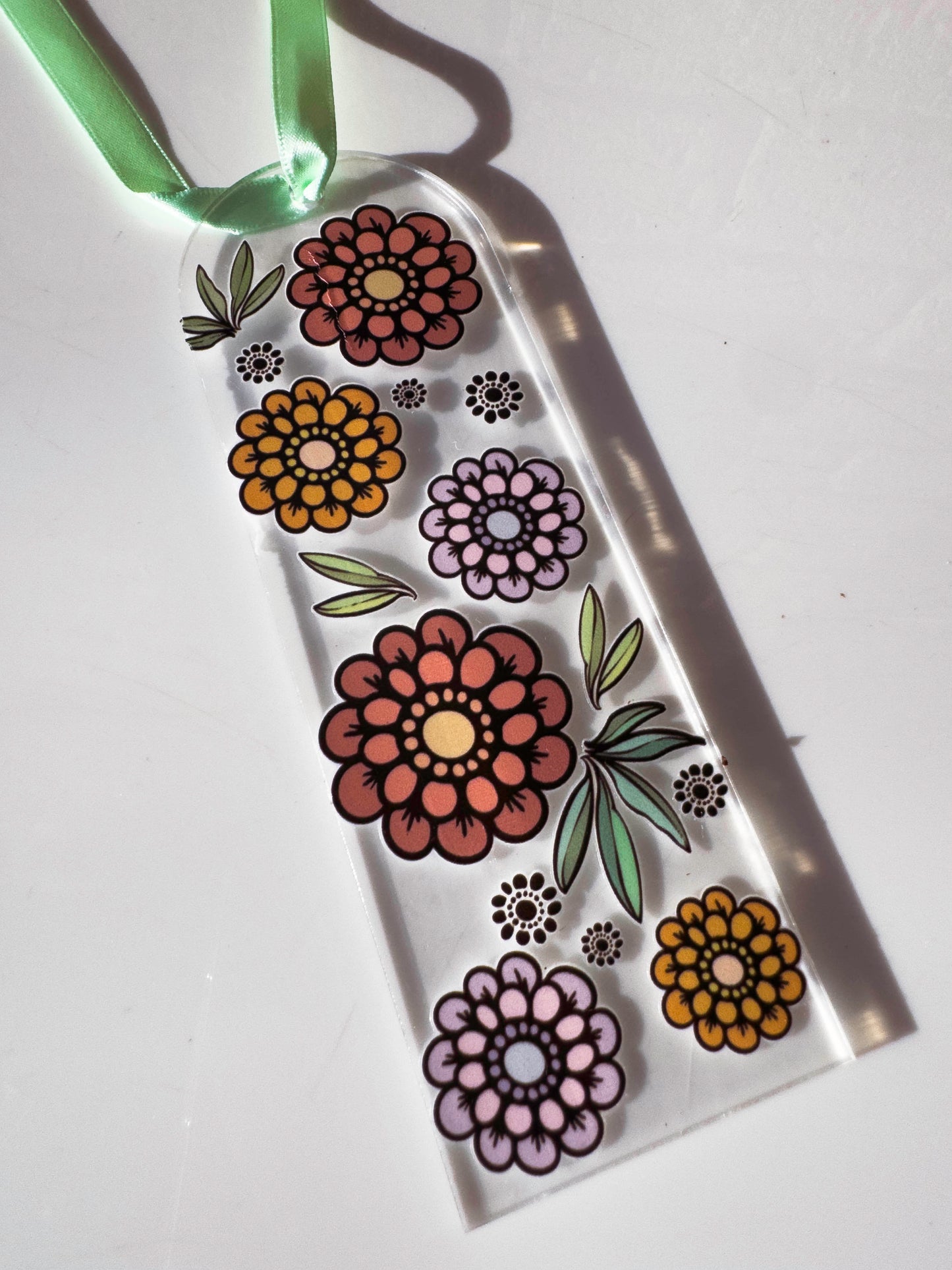 Flower Acrylic Book Mark – Nature Illustration Art