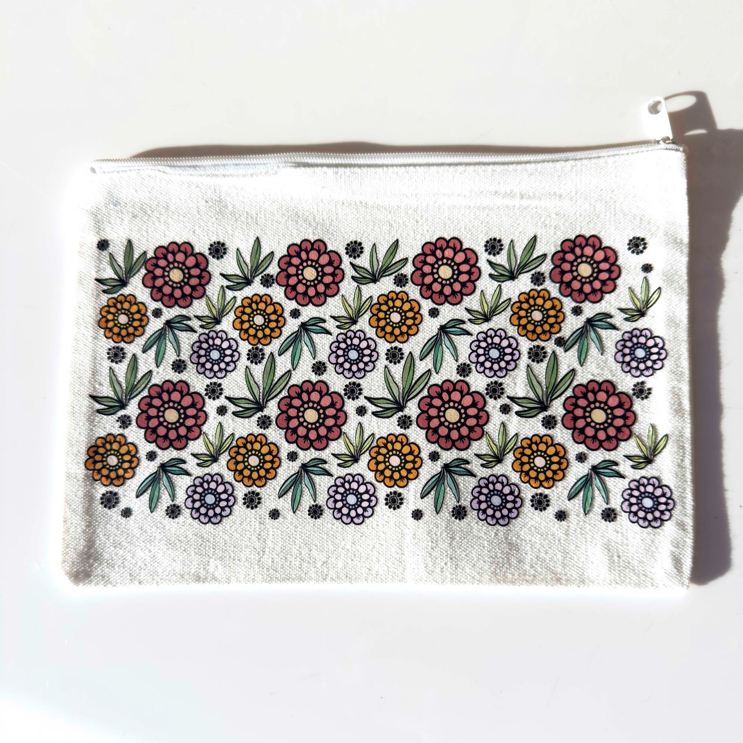 Flower Make-up Bag | Canvas Pouch with Artisan Watercolour Illustration – Art You Can Carry – framed