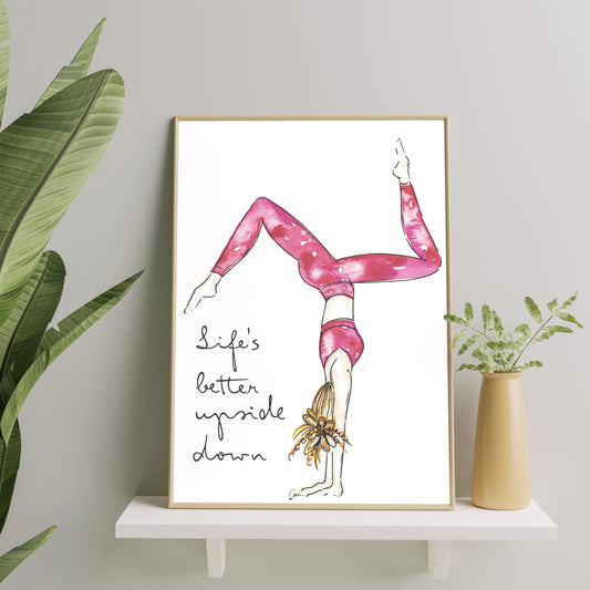 Yoga Girl Watercolour - Pink
