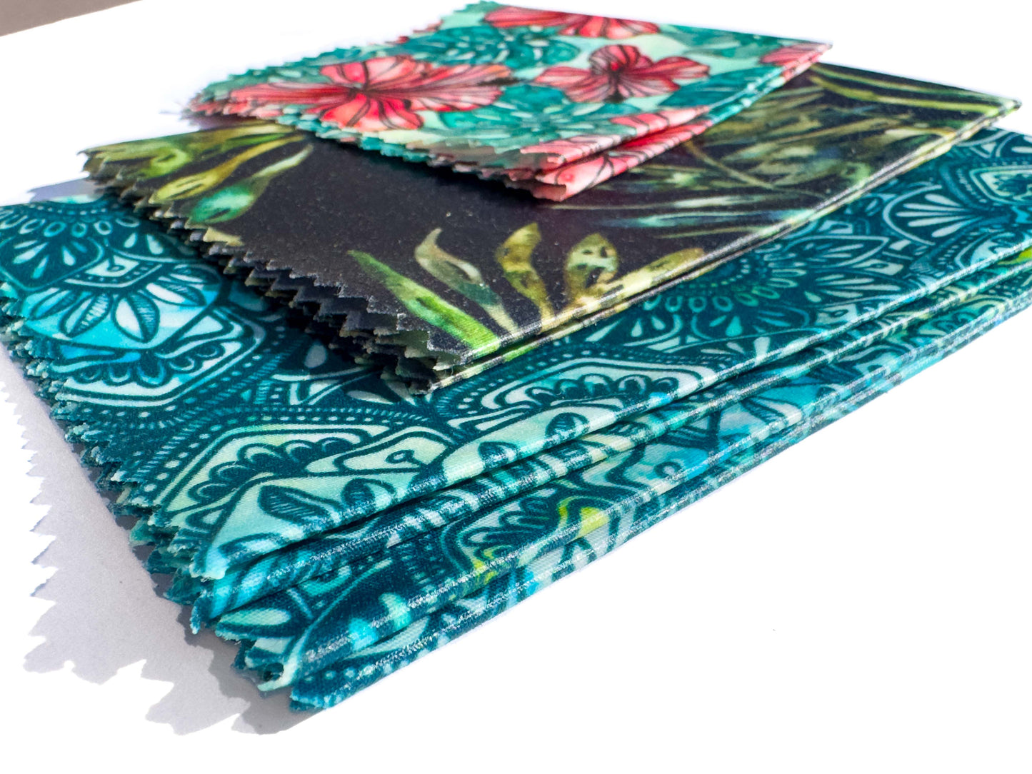 Organic Cotton Beeswax Food Wrap Bags 3 Pack | Patterned Reusable Plastic Free Food Storage