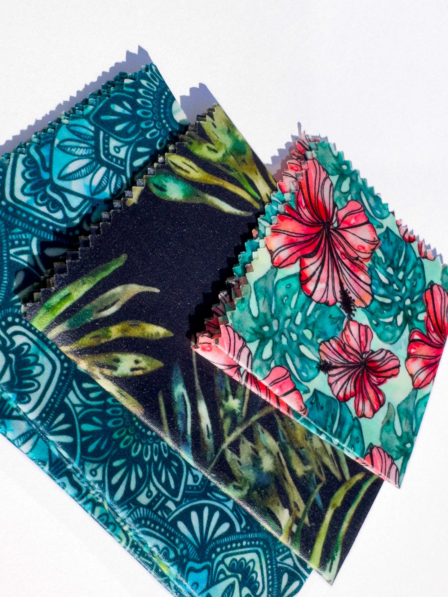 Organic Cotton Beeswax Food Wrap Bags 3 Pack | Patterned Reusable Plastic Free Food Storage