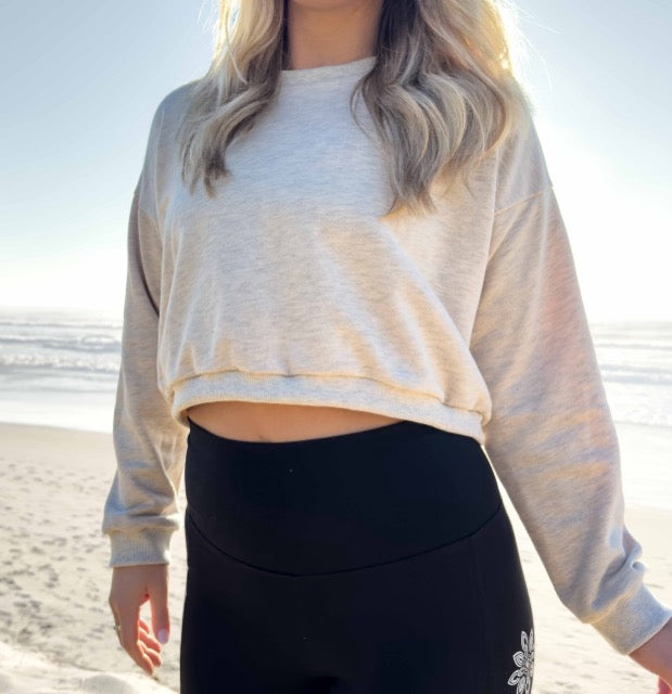 Organic Cotton Sweatshirt – Beige with Mandala Motif Graphic