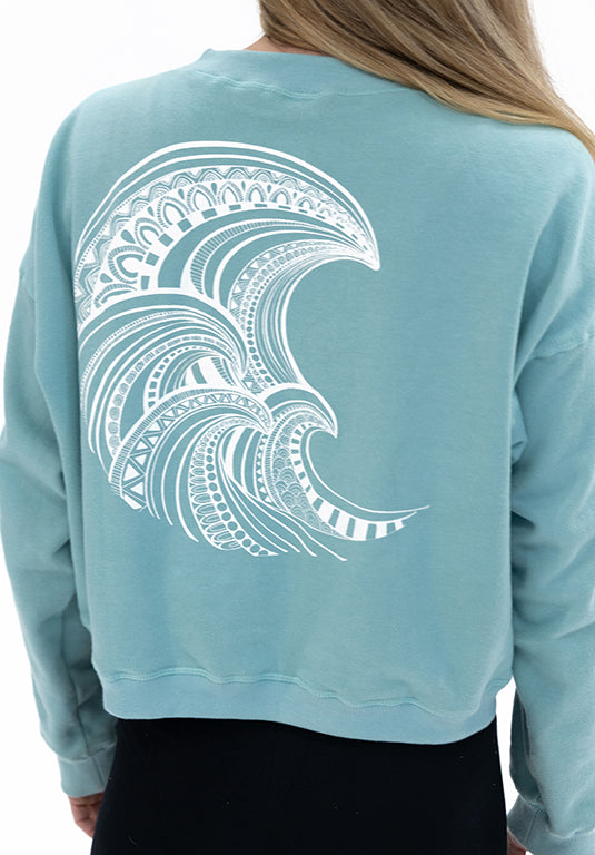 Sweatshirt  Wave Mandala - Teal