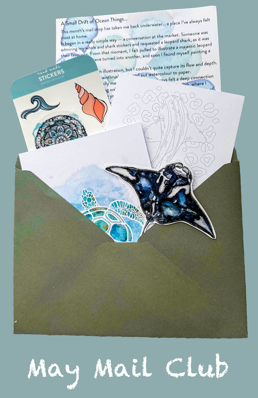 Snail Mail Club JUNE By Trevena - slow art and mindful moments for your letterbox