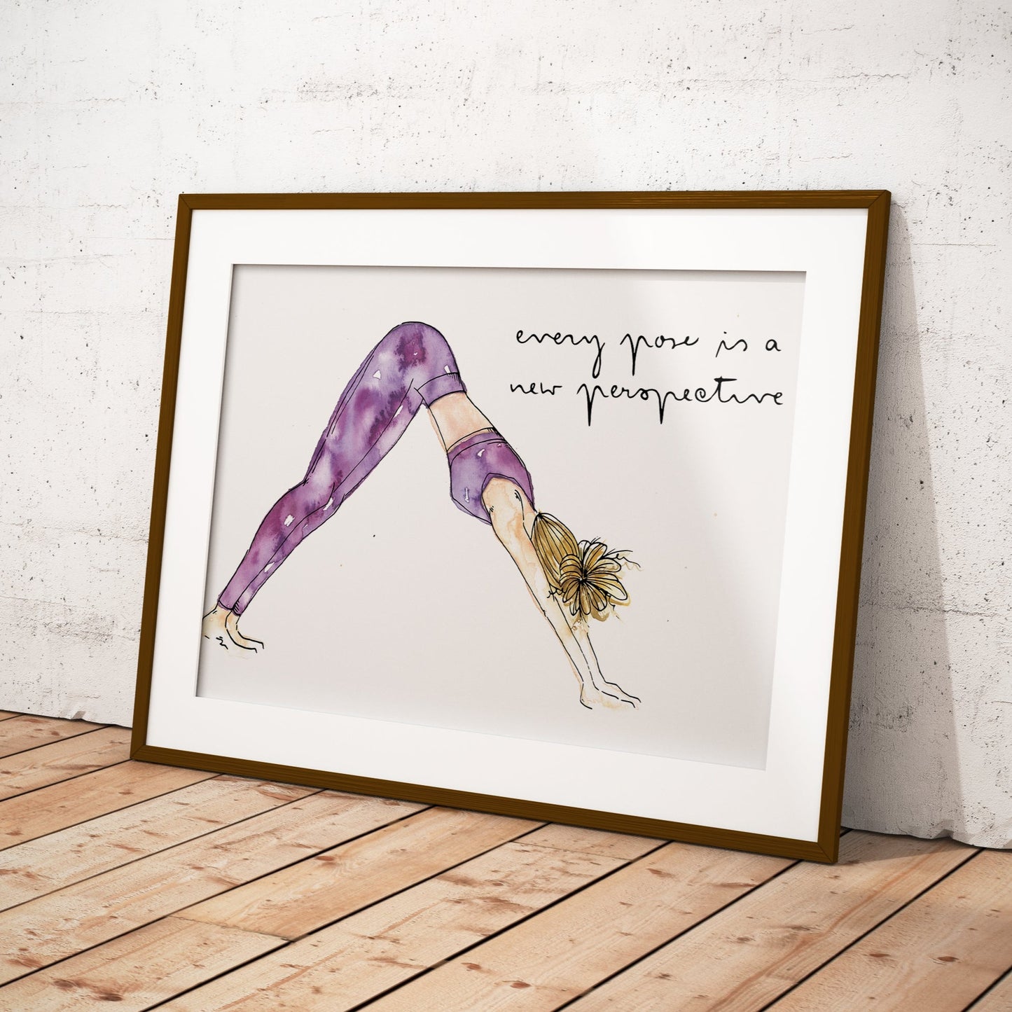 Yoga Girl Watercolour - Purple
