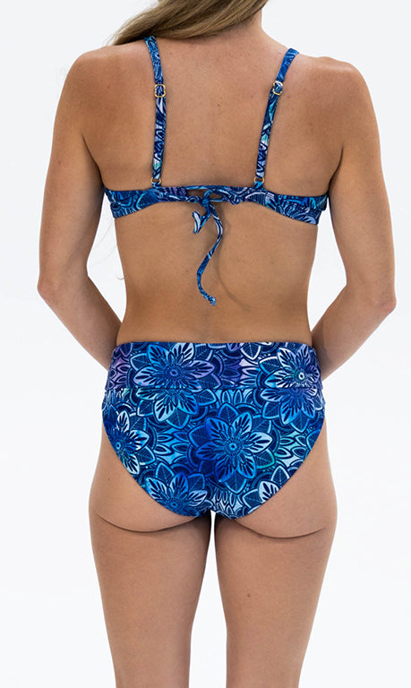 Mid-Waist Bikini  - Mandala Blue