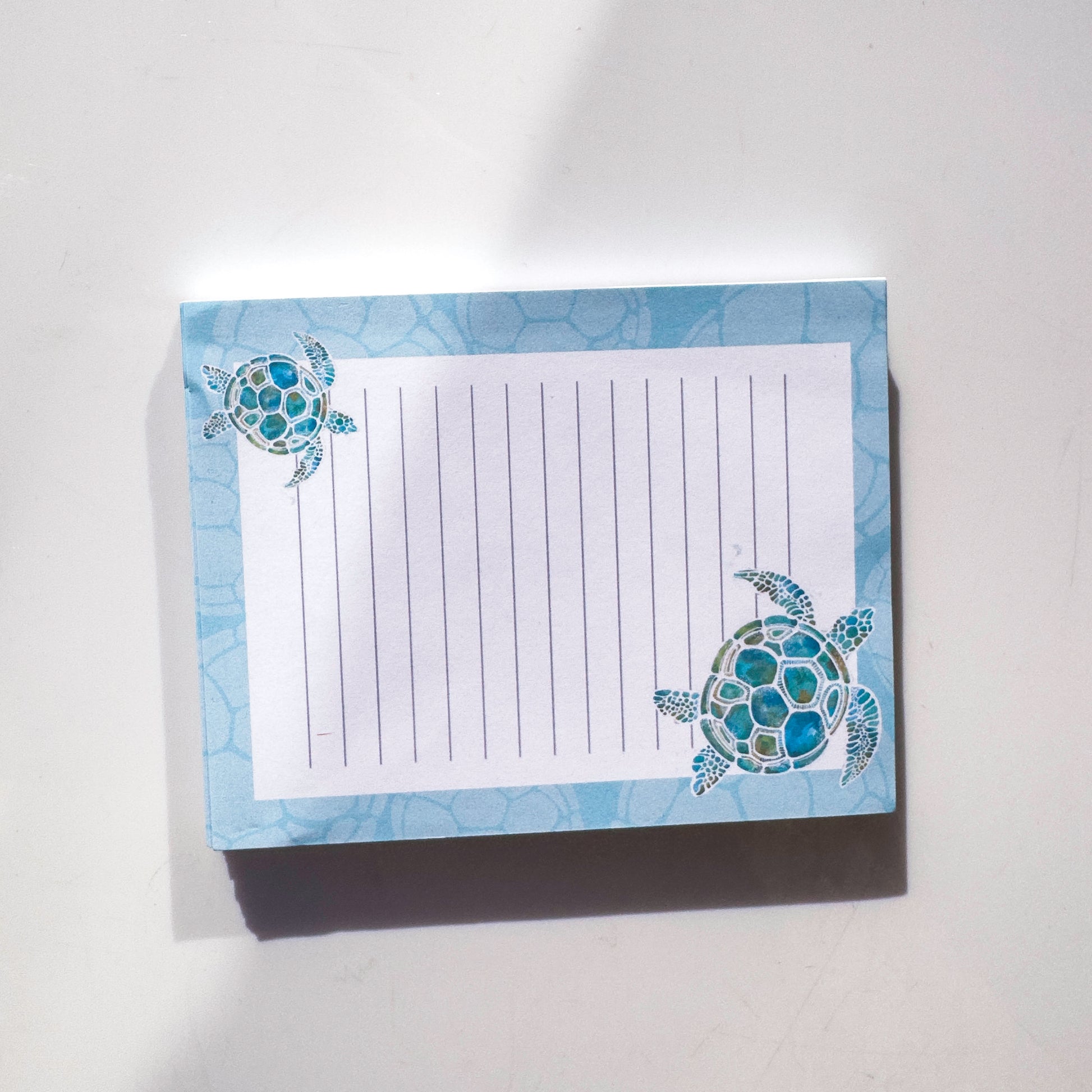 Turtle Note Pad – Ocean Inspired Art Illustration note Book – full view