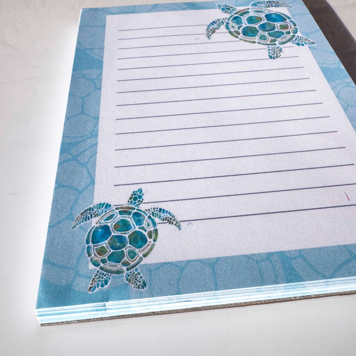 Turtle Note Pad – Ocean Inspired Art Illustration note Book – framed