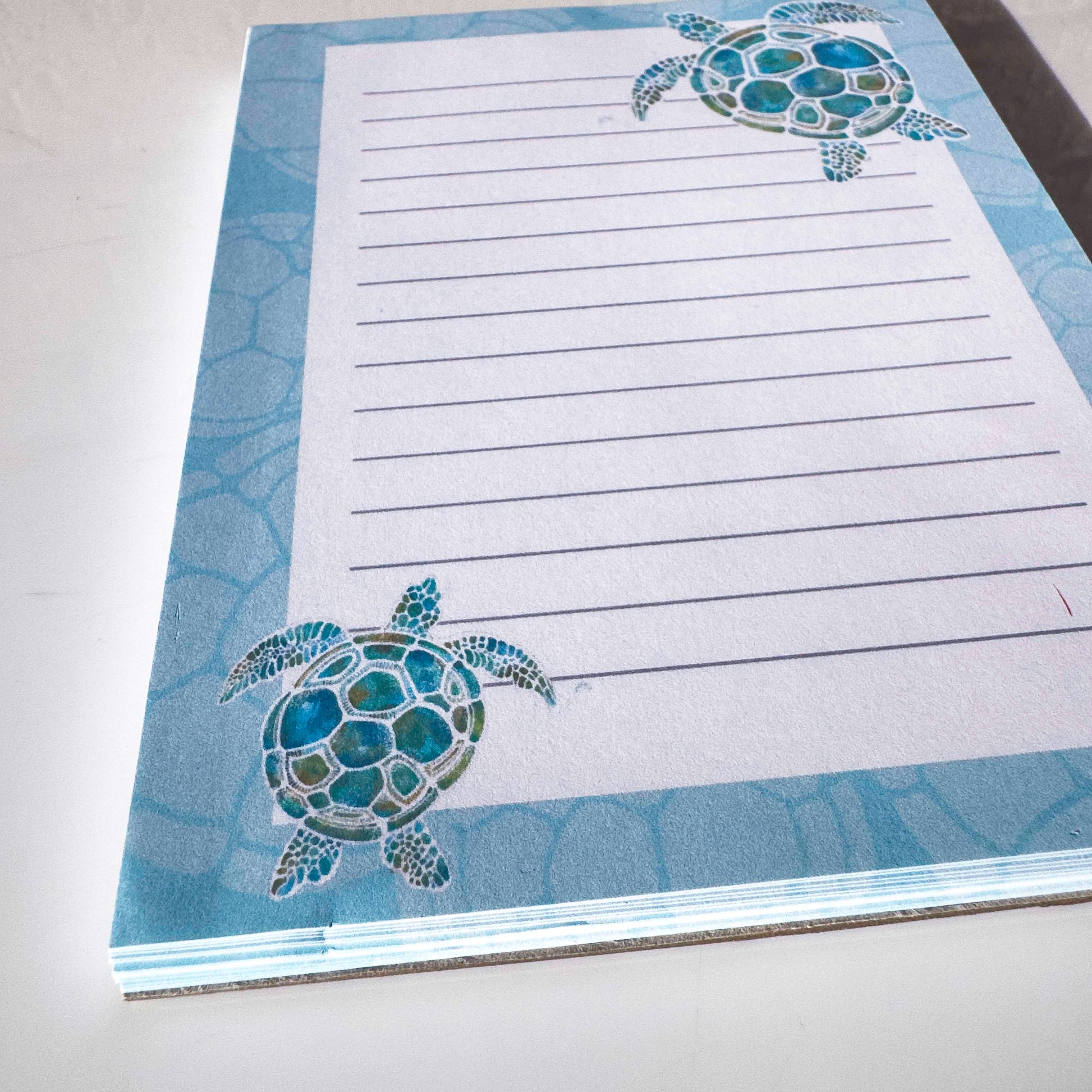 Turtle Note Pad – Ocean Inspired Art Illustration note Book – framed