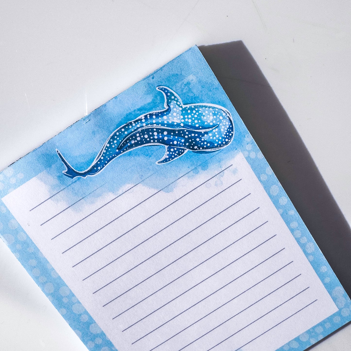 Whale Shark Note Pad – Ocean Inspired Art Illustration note Book – framed