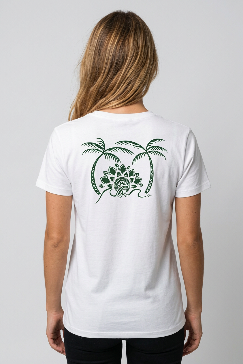 T-Shirt Palm Tree Wave - White