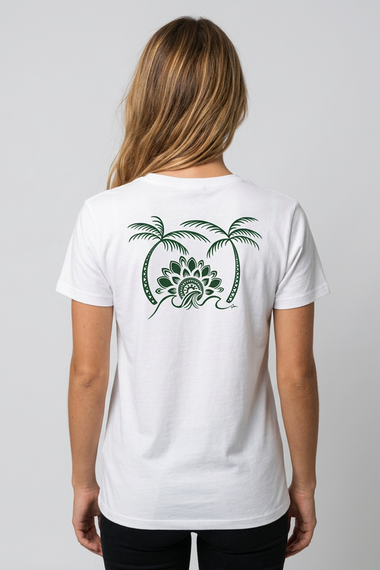 T-Shirt Palm Tree Wave - White