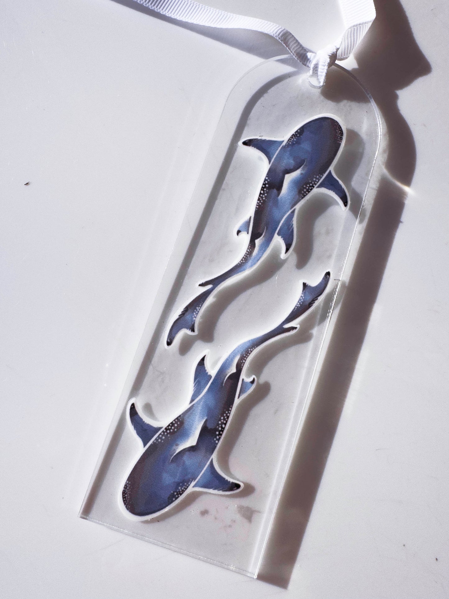 Shark Acrylic Book Mark – Watercolour Ocean Animal Art
