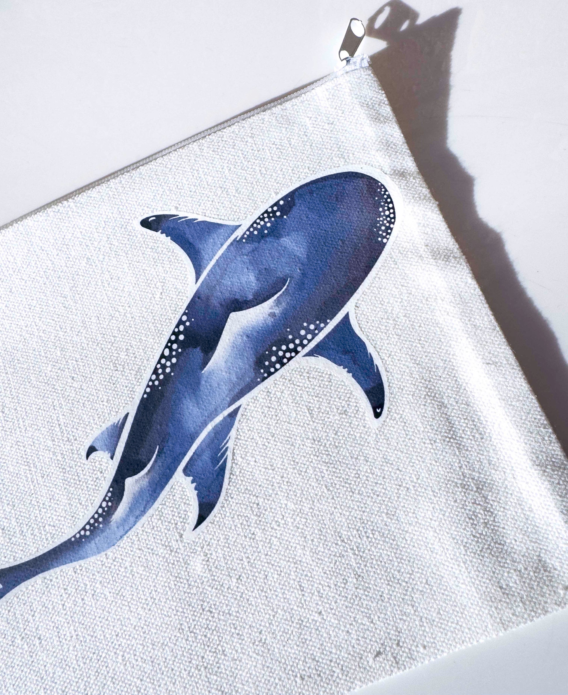Shark Make-up Bag | Canvas Pouch with Artisan Watercolour Illustration – Art You Can Carry (Copy)