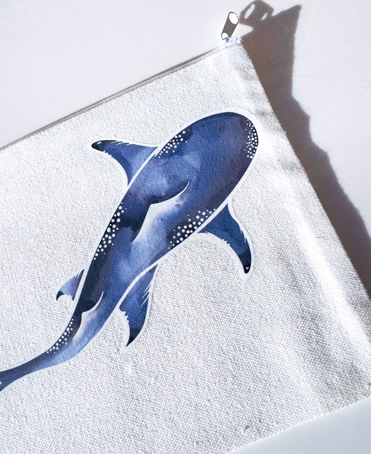 Shark Make-up Bag | Canvas Pouch with Artisan Watercolour Illustration – Art You Can Carry (Copy)