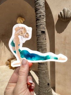 Yoga Girl Upward Facing Dog - Vinyl Sticker