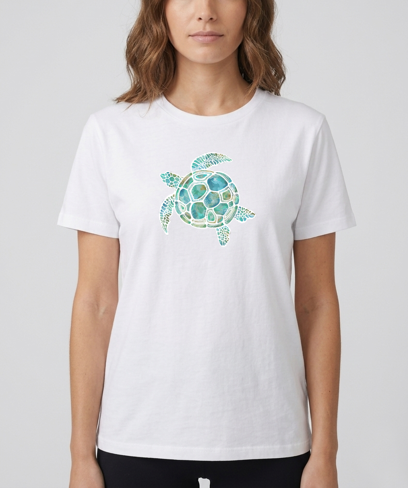 Turtle T-shirts Hand Drawn Graphic Regular Tee - 100% Cotton