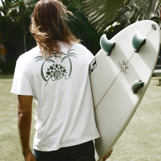 T-Shirt Palm Tree Wave - White