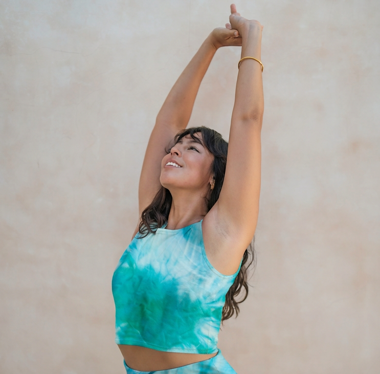 Organic Cotton Cropped Tank Top – Tie Die | Natural Fabric Singlet