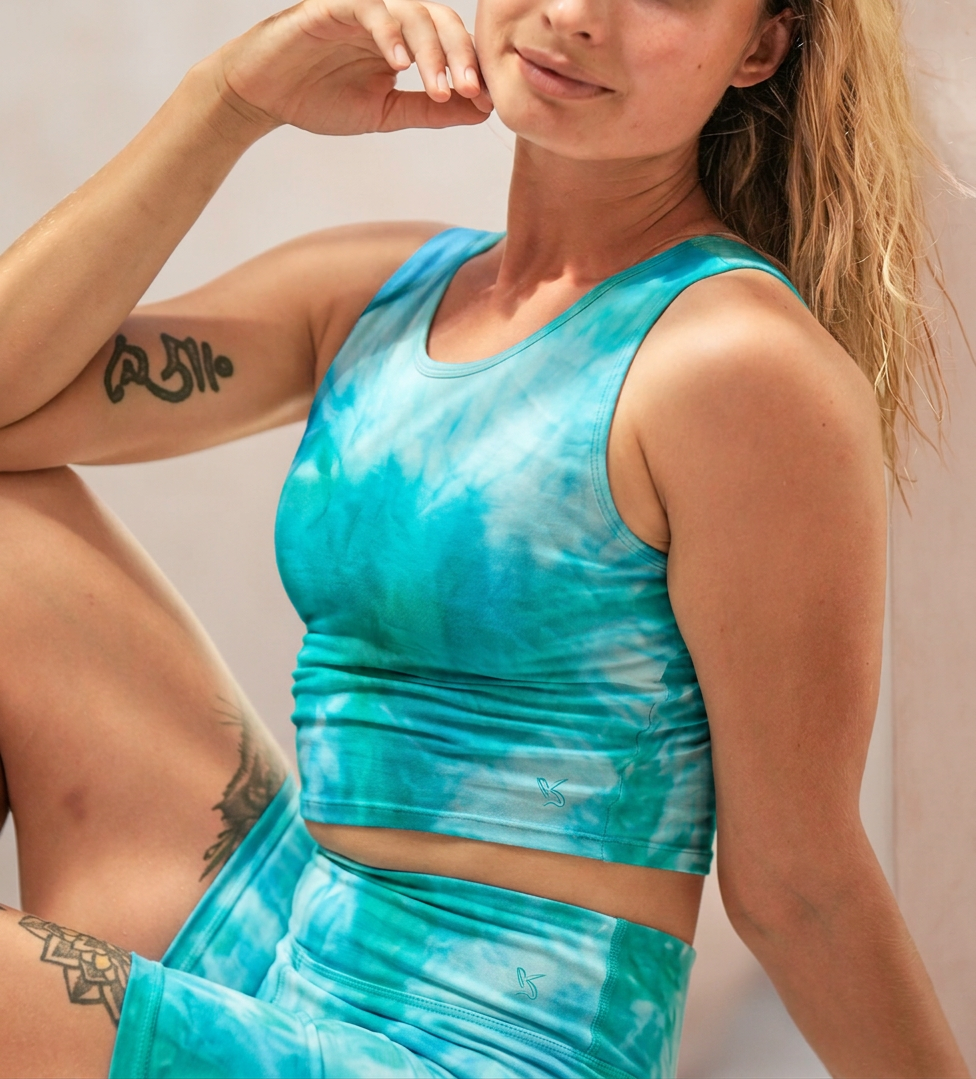 Organic Cotton Cropped Tank Top – Tie Die | Natural Fabric Singlet