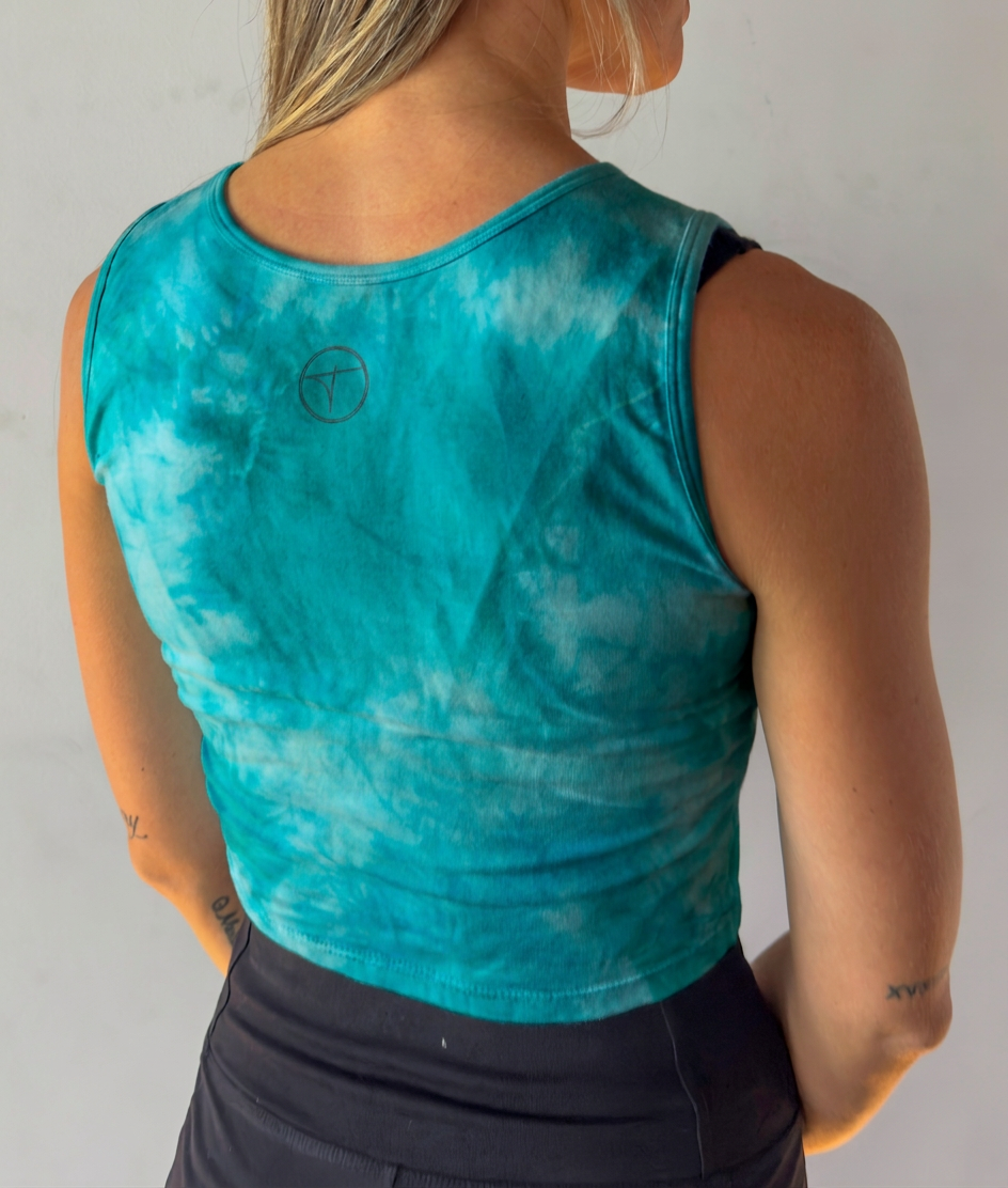 Organic Cotton Cropped Tank Top – Tie Die | Natural Fabric Singlet
