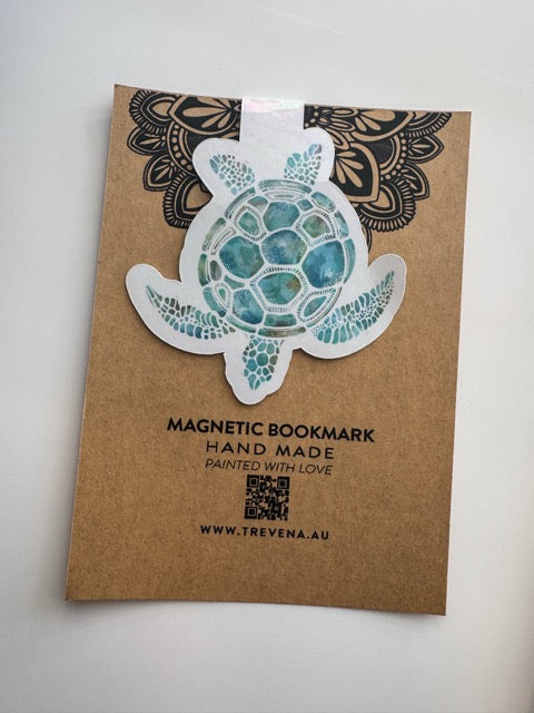 Turtle Magnetic Book Mark – Watercolour Ocean Animal Art Illustration – view 7