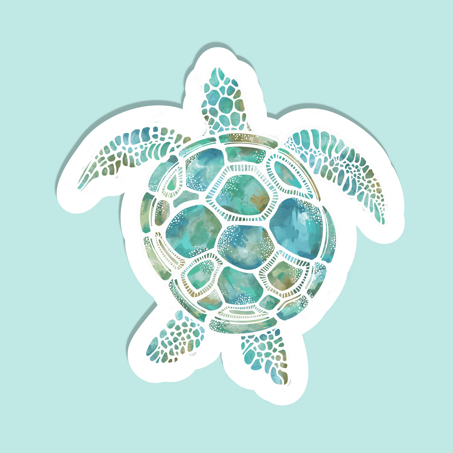 Sea Turtle Watercolour Vinyl Sticker
