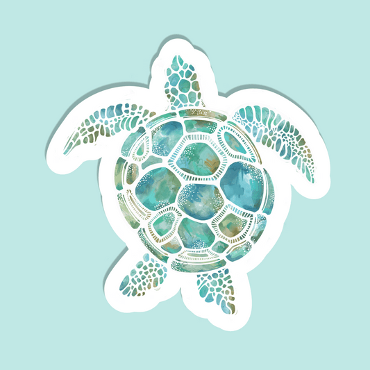 Sea Turtle Watercolour Vinyl Sticker