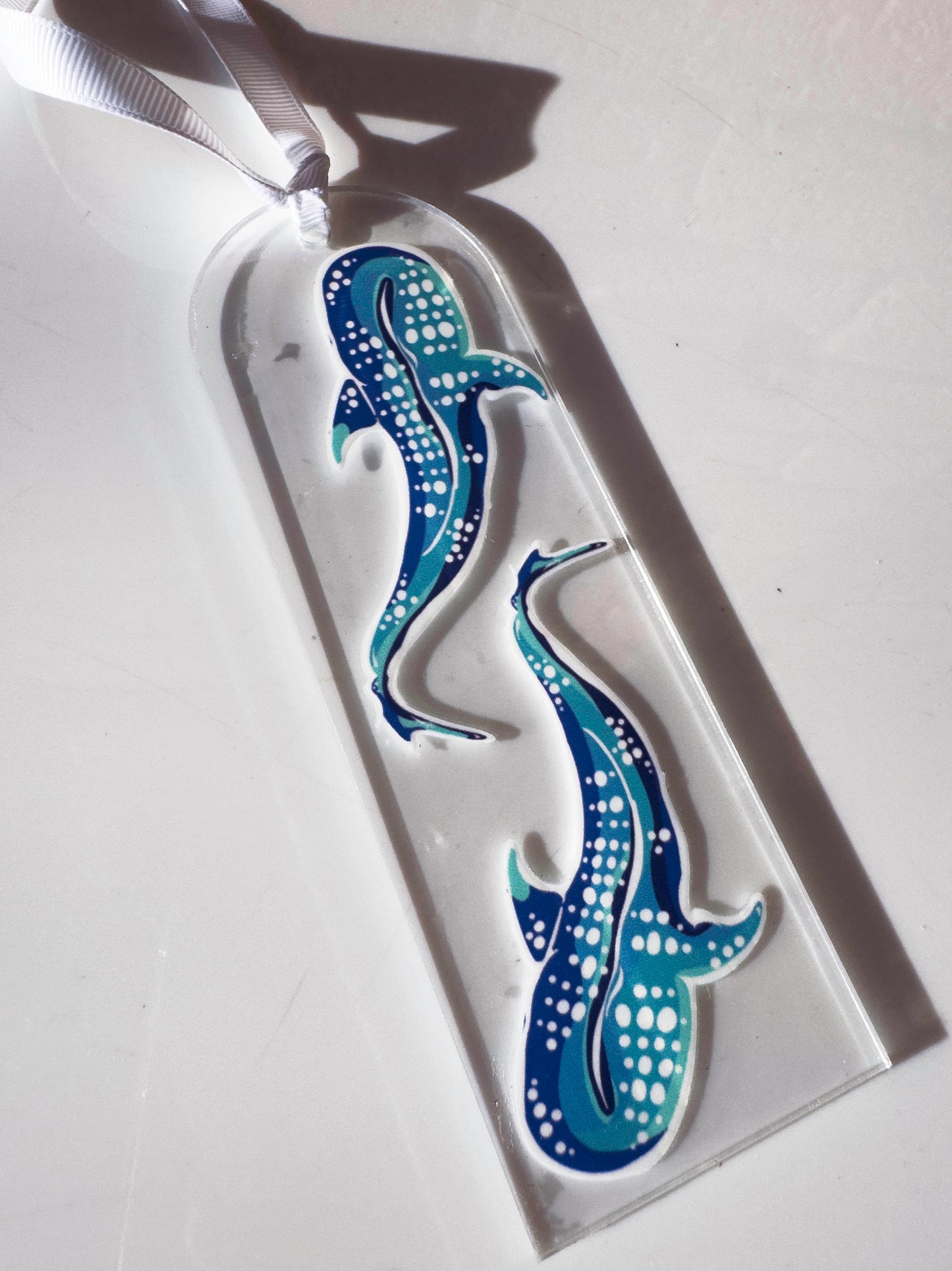 Whale Shark Acrylic Book Mark – Watercolour Ocean Animal Art
