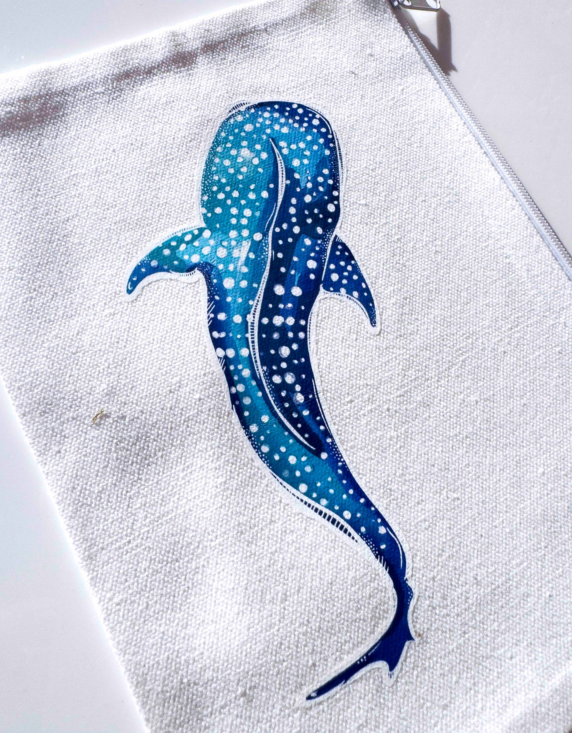 Whale Shark Make-up Bag | Canvas Pouch with Artisan Watercolour Illustration – Art You Can Carry