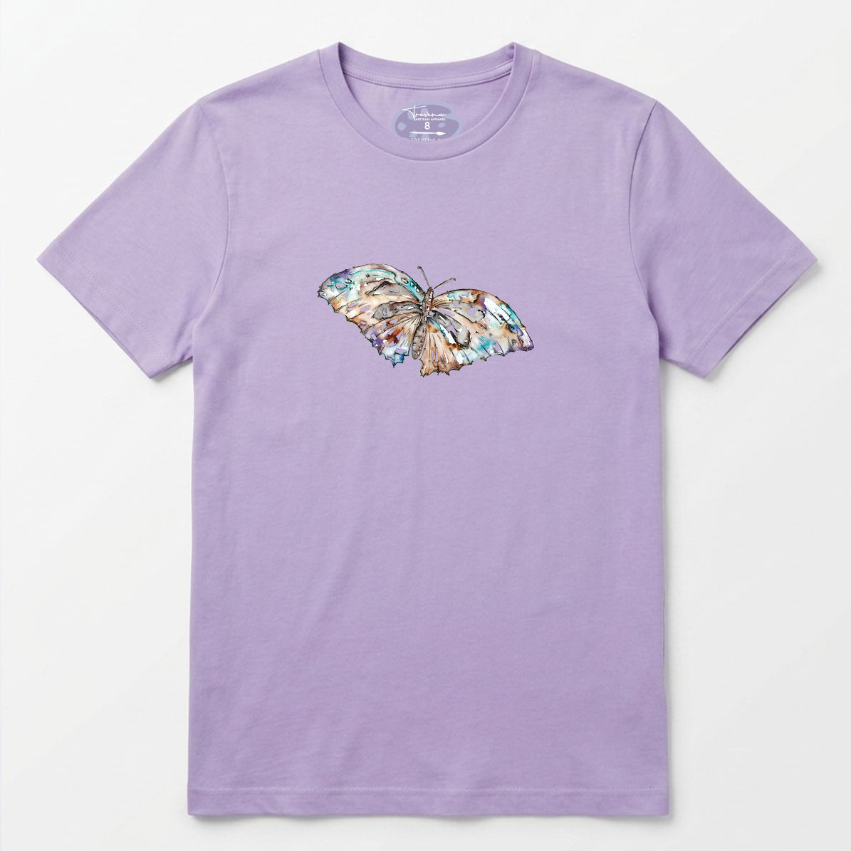 Mauve Butterfly Kids Tee – 100% Cotton - Watercolour Butterlfy Graphic