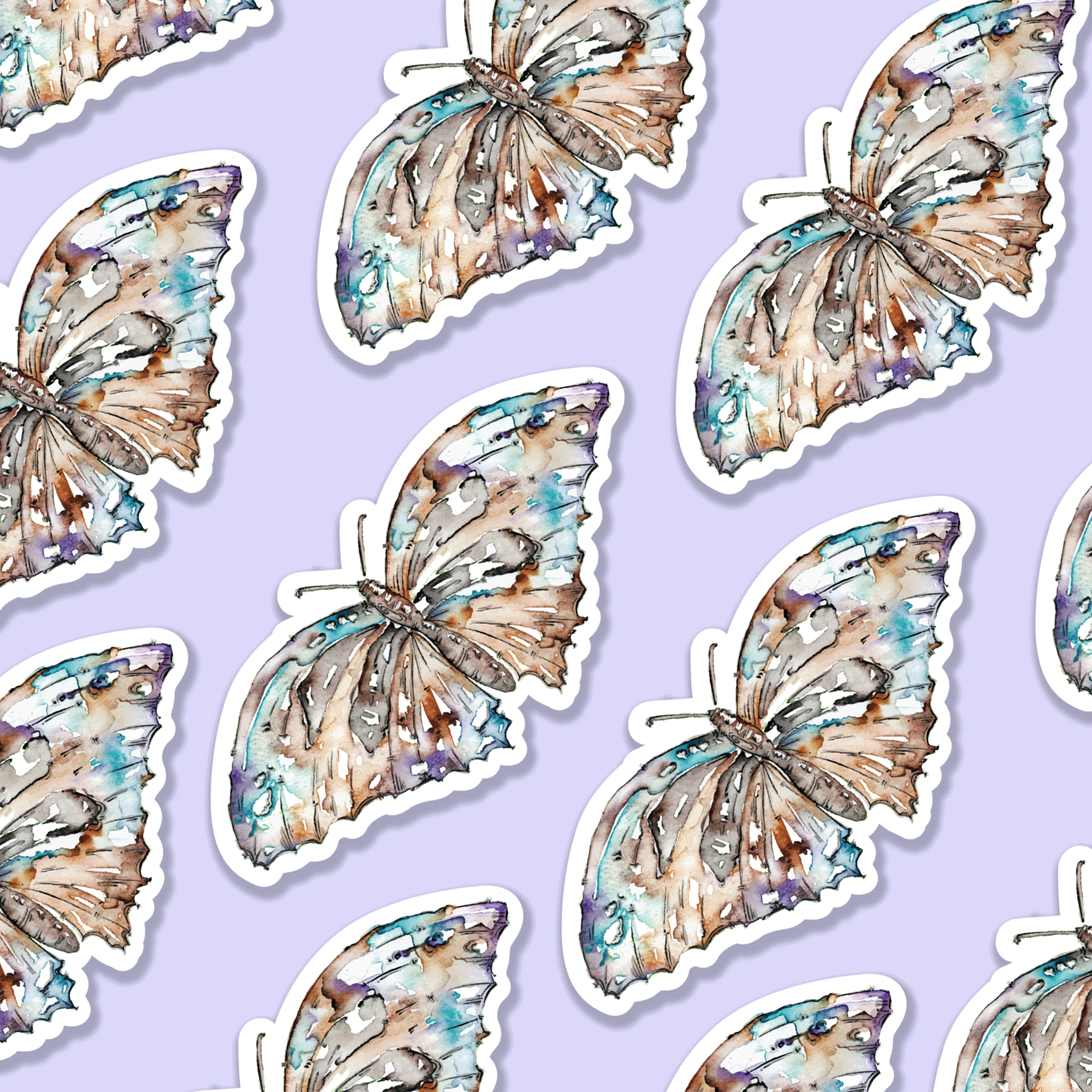 Butterfly Watercolour Vinyl Sticker