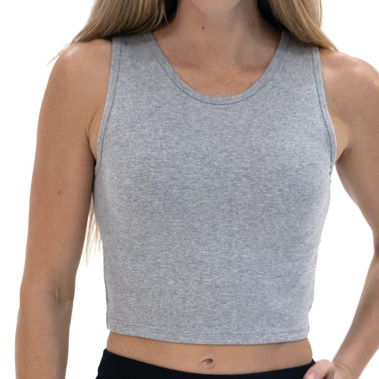 Cropped Tank Top - Grey