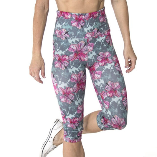 Capri Leggings - Hibiscus Flower