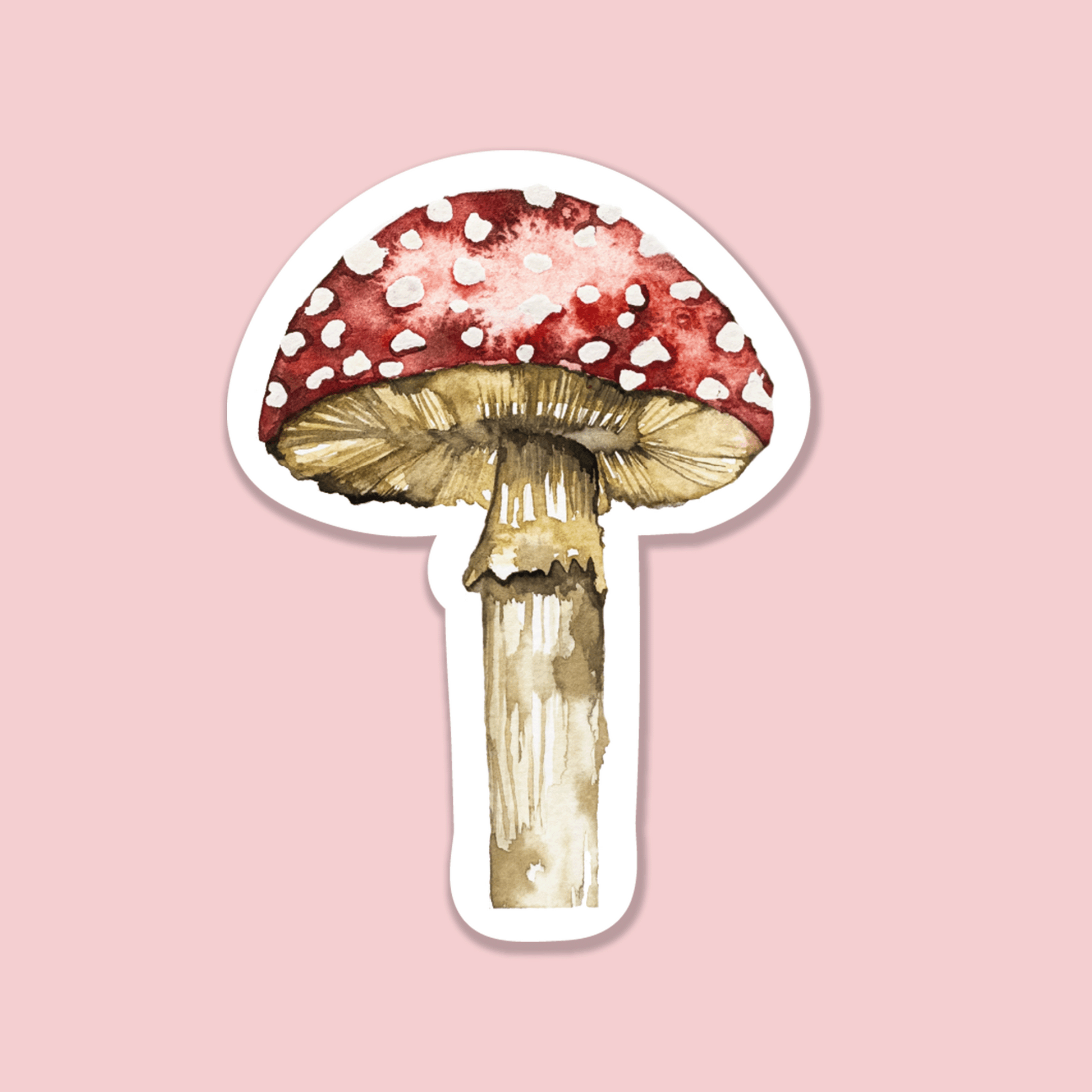 Mushroom Watercolour Vinyl Sticker