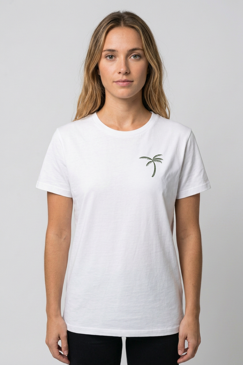 T-Shirt Palm Tree Wave - White