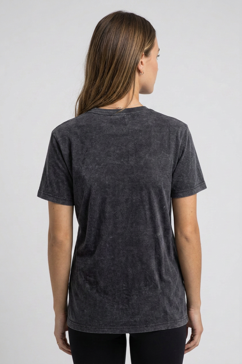 T-Shirt Palm Tree - Stone Wash Black
