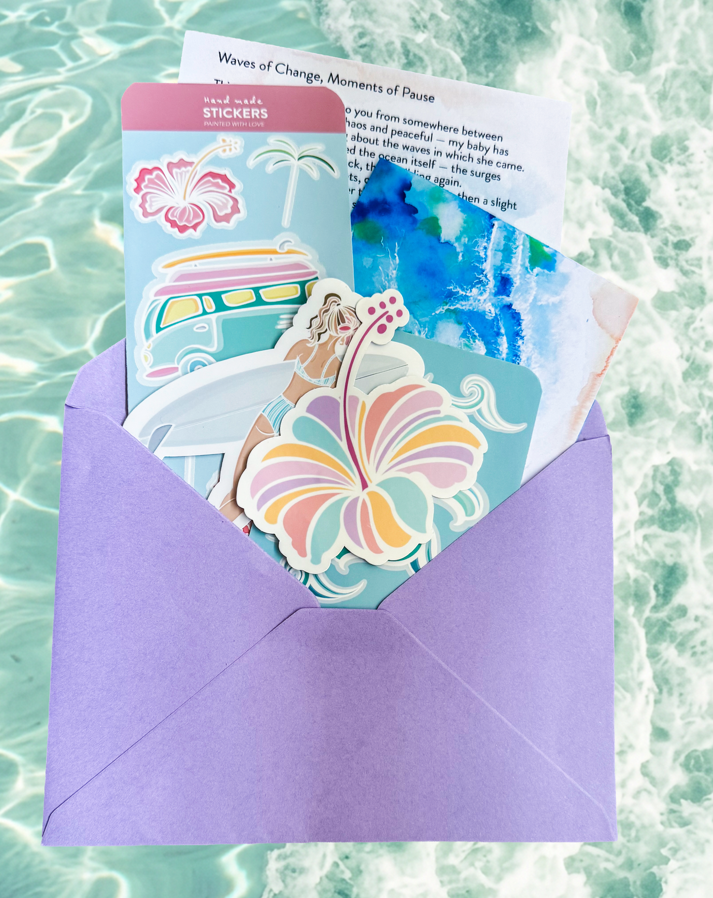 Sticker Mail Club AUGUST By Trevena - slow art and mindful moments for your letterbox
