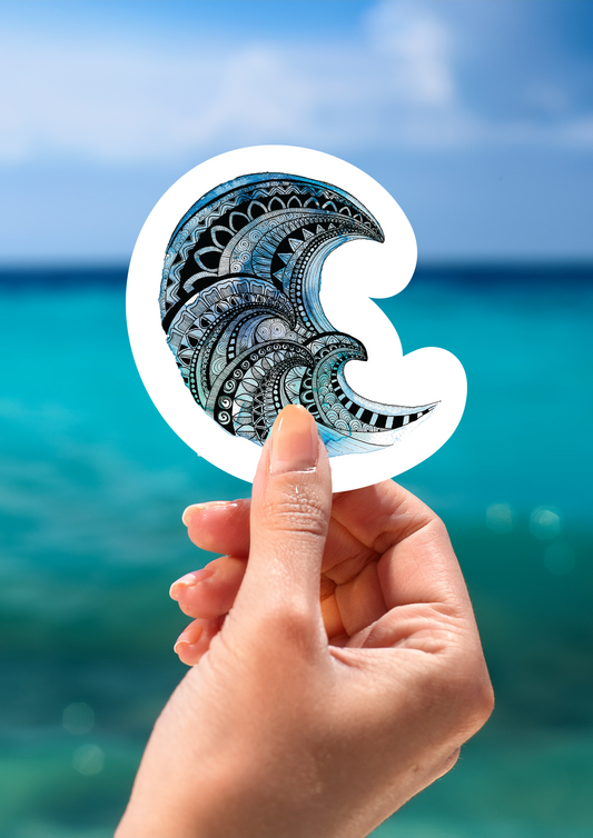 Wave Mandala Watercolour Vinyl Sticker