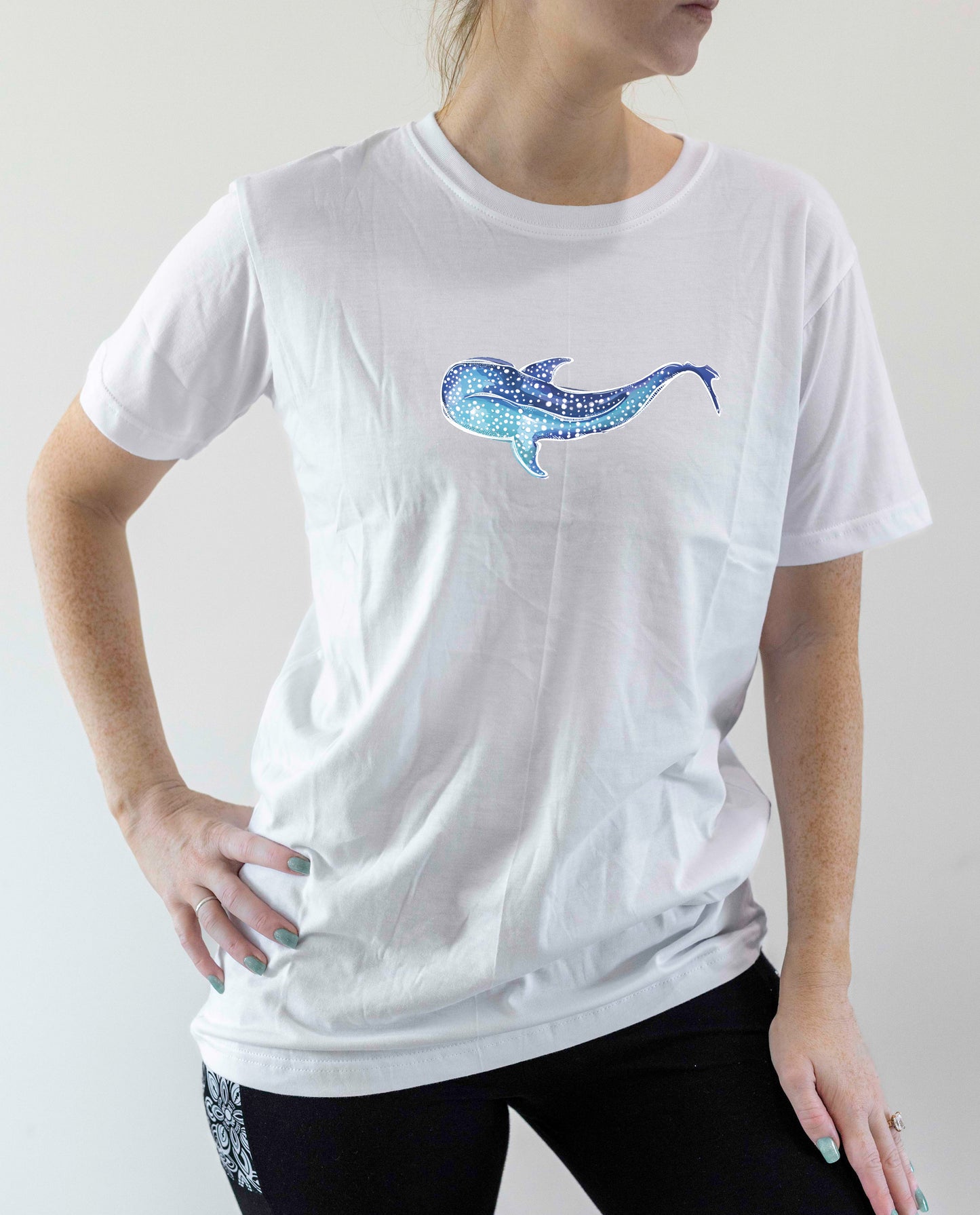 Whale Shark T-shirts Hand Drawn Graphic Regular Tee - 100% Cotton