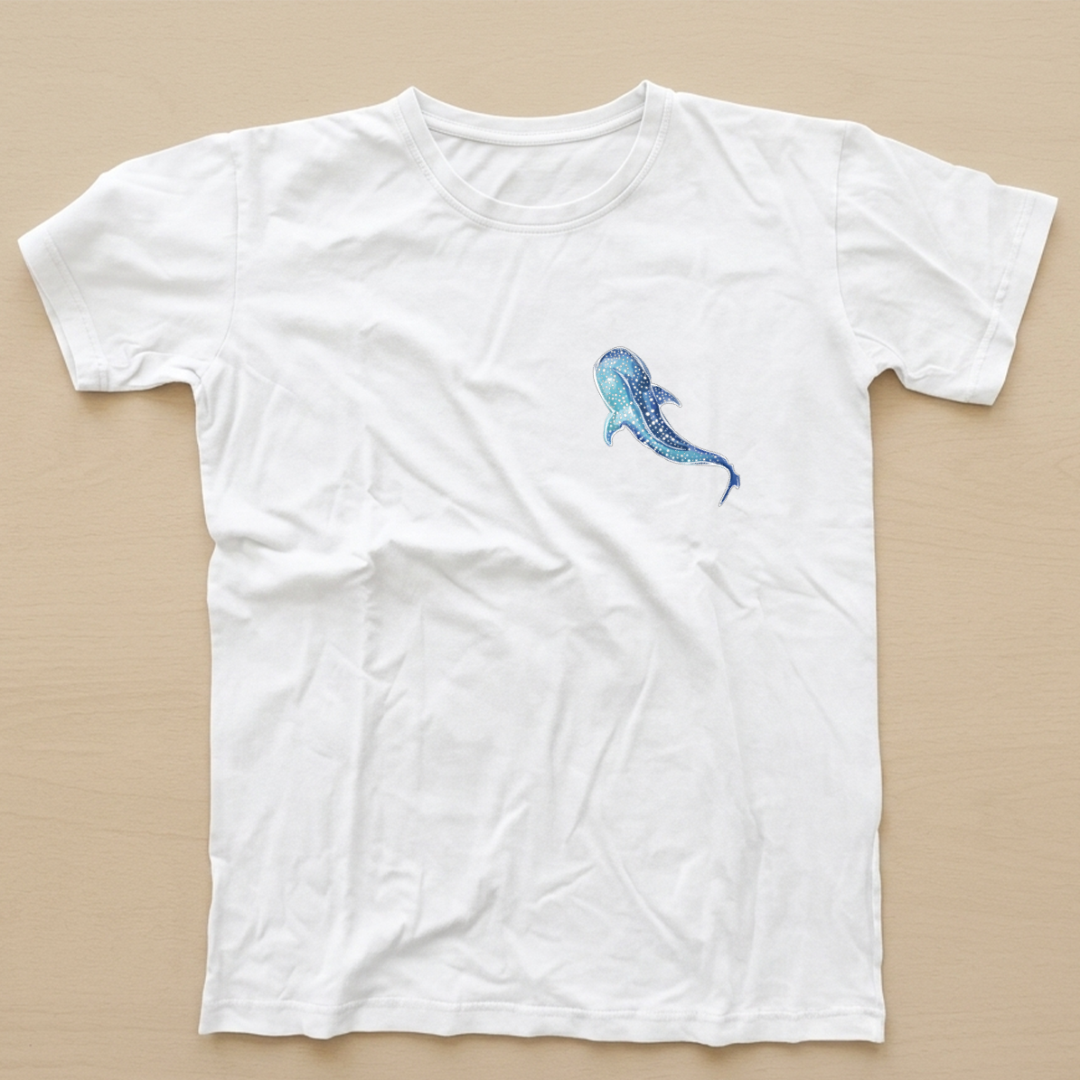 Long White T-Shirt – Hand Drawn Graphic DTF Front Print 100% Cotton – view 7