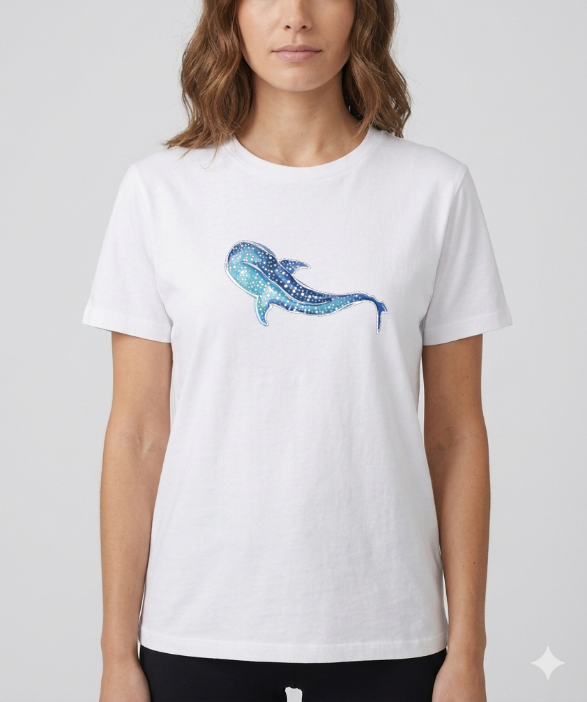 Long White T-Shirt – Hand Drawn Graphic DTF Front Print 100% Cotton – view 9